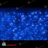 Гирлянда светодиодный занавес, 2х1.5 м., 475 LED, синий, чейзинг, с контроллером, черный провод (пвх). 11-2214