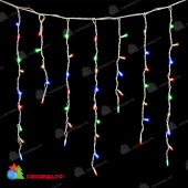 Гирлянда Бахрома, 3,2х0.9м., 168 LED, Мульти, без мерцания, белый резиновый провод (Каучук), с защитным колпачком, 220В. 04-5211