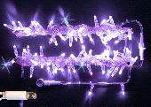 Гирлянда Нить, 5+5м., 100 LED, Фиолетовый, с мерцанием, прозрачный провод (пвх). 07-3868