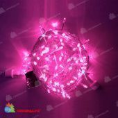 Гирлянда Нить, 5+5м., 100 LED, Розовый, с мерцанием, прозрачный провод (пвх). 07-3860