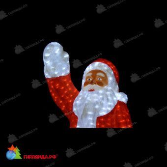 Акриловая светодиодная фигура «Дед Мороз» 210x130 см, холодный белый. 11-1248