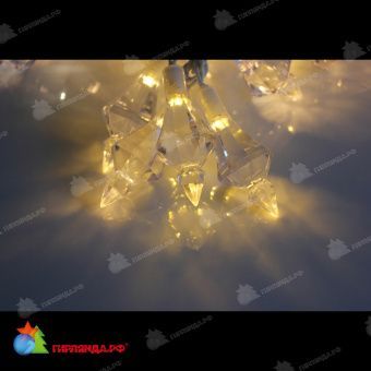 Гирлянда Нить, насадка "Кристалл", 4м., 40 LED, теплый белый, без мерцания, темно-зеленый провод (пвх). 11-1692