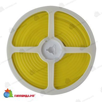 Светодиодная лента гибкая герметичная 6мм x 5м., желтый.10-3779