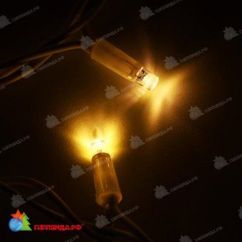 Гирлянда Нить 10 м., 120 LED, теплый белый, с мерцанием, белый резиновый провод (Каучук), с защитным колпачком. 10-3740.