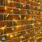 Гирлянда светодиодная Занавес 2х9м 1200 Led Теплый Белый прозрачный пвх IP65 эффект мерцания соединяется 230В 14-2081