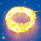 Гирлянда светодиодная "Роса", 100м. 1000 LED. Теплый белый свет. Пульт ДУ (в/к). Провод прозрачный. 10-3625