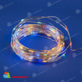 Светодиодная гирлянда "Роса", 10 м., 100 LED, мульти, медный провод. 10-3748.