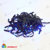 Гирлянда Нить 10 м., 120 LED, Синий и белый, с мерцанием, черный провод. 10-3610