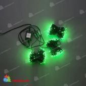 Гирлянда на деревья, спайдер, 3х20м, 60м, 600 LED, 24B, зеленый, без мерцания, черный ПВХ провод. 11-1075