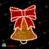 Елочная игрушка Колокольчик 700x480 мм, теплый белый, золото, красный. 07-5691