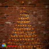 Гирлянда светодиодная Сеть треугольная 1,5х2х2м 136 Led Теплый Белый черный пвх IP65 свечение с динамикой 230В контроллер в комплекте 14-2207