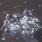 Гирлянда Нить, 20м., 200 LED, холодный белый, без мерцания, белый резиновый провод (Каучук) с защитным колпачком. 13-1412