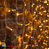 Гирлянда светодиодная Занавес 2х1,5м 360 Led Желтый белый пвх IP65 постоянное свечение 230В блок в комплекте 14-2030