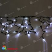 Гирлянда Бахрома 4.8х0.6 м., 160 LED, холодный белый, с мерцанием, черный резиновый провод (Каучук), с защитным колпачком. 11-1995