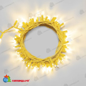 Гирлянда Нить с Колпачком 10м Тепло-Белая 24В, 100 LED, провод Золотой ПВХ, IP65 04-5377