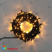 Гирлянда Нить управляемая 20м 240 Led Теплый Белый черный каучук IP67 свечение с динамикой 230В не соединяется 14-2355