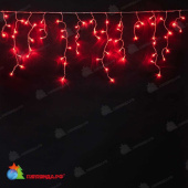 Бахрома 3x0.5 м, 114 LED, Красный, с мерцанием, прозрачный провод (ПВХ). 17-1053