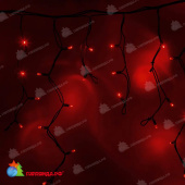 Гирлянда светодиодная Бахрома (Айсикл) 5,6x0,9м 240 Led Красный черный каучук, IP67 3,3мм постоянное свечение 230В блок в комплекте 14-2175