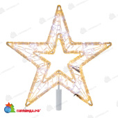 Светодиодная фигура Звезда 80 см, 80 Led, с трубой и подвесом, цвет свечения Теплый Холодный Белый/Холодный Белый 14-1581