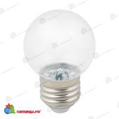 Светодиодная лампа для белт-лайт прозрачная, d=45 мм., E27, теплый белый свет (3000k). 10-3750.