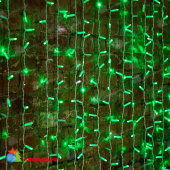 Гирлянда светодиодная Занавес 2х1,5м 360 Led Зеленый белый пвх IP65 постоянное свечение 230В блок в комплекте 14-2033