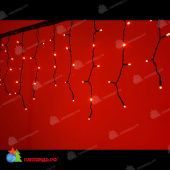 Гирлянда Бахрома 4.8х0.6 м., 160 LED, красный, без мерцания, черный резиновый провод (Каучук), с защитным колпачком. 11-2394