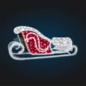 Объемная новогодняя фигура Сани Деда Мороза - 3000х1500х1500. Дюр:хол. Нитка:хол. Миш:крас.,сереб. 24в. 09-3729