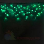 Гирлянда Бахрома, 3х0.5 м., 112 LED, зеленый, без мерцания, черный ПВХ провод. 07-3451