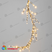 Светодиодная Ветвь 1м Тепло-Белая 24В, 104 LED, провод Черный ПВХ, IP54, Комплект 3шт 04-5433