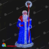 Cветодиодная фигура "Дед Мороз в синей шубе", 200см, 5800 LED, 350Вт. 19-1020