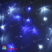 Гирлянда Бахрома, 3х0.9 м., 144 LED, сине-белая, с мерцанием, белый ПВХ провод с защитным колпачком. 07-3525