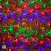 Гирлянда светодиодная Сеть 1х1,5м 160 Led Мультиколор черный пвх IP65 свечение с динамикой 230В контроллер в комплекте 14-2200