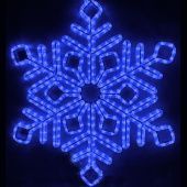 Снежинка из дюралайта без мерцания. Диаметр 70 см, 220 В, Синий. 07-3236