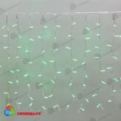 Гирлянда светодиодная Занавес 2x0,8м 160 Led Зеленый прозрачный пвх IP65 постоянное свечение 230В блок в комплекте 14-2001