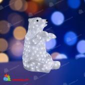 Акриловая светодиодная фигура "Белый медведь" 36х41х53 см, 200 LED, холодный белый, прозрачный ПВХ провод. 14-1536