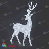 Cветодиодная фигура "Олень благородный белый", 200x110см, 5500 LED, 330Вт. 19-1029