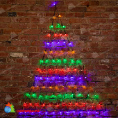 Гирлянда светодиодная Сеть треугольная 1,5х2х2м 136 Led Мультиколор черный пвх IP65 свечение с динамикой 230В контроллер в комплекте 14-2205