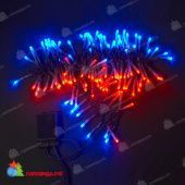 Гирлянда Нить, 5м., 120 LED, красный-синий, чейзинг, с контроллером, черный провод (пвх). 11-2283