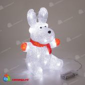 Акриловая светодиодная фигура «Олененок в шарфе» 20х17х30 см, 24 LED, батарейки 2хAA, холодный белый, прозрачный ПВХ провод. 14-1526