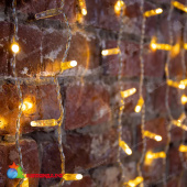 Гирлянда светодиодная Занавес 2х1,5м 300 Led Теплый Белый прозрачный пвх IP65 постоянное свечение 230В 14-2027