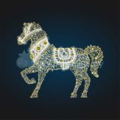 Световая фигура Конь, каркас - Нитка:хол. 24в,1. 09-3642