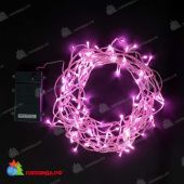 Гирлянда Бахрома на Батарейках, 3х0,5м., 100 LED, Фиолетовый, с мерцанием, прозрачный провод (силикон), 04-4219