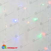 Гирлянда Бахрома 3х0.7 м., 200 LED, мульти, без мерцания, белый резиновый провод (Каучук), с защитным колпачком. 10-3686.