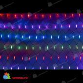 Светодиодная сетка, 1.5х2м., 288 LED, мульти, чейзинг, черный резиновый провод (Каучук), с защитным колпачком. 11-2043
