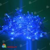 Гирлянда Нить, 20м., 192 LED, синий, с мерцанием, прозрачный провод (пвх), с защитным колпачком. 11-1864