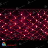 Светодиодная сетка Звезды, 2х1м., красный, прозрачный провод. 11-2031