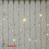 Гирлянда Занавес 2 x 2 м Желтый 220В, 400 LED, провод Черный Каучук 2,3мм, IP65 04-5340