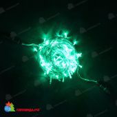 Гирлянда Нить 10 м., 100 LED, зеленый, без мерцания, прозрачный провод (силикон), 24В. 04-3403