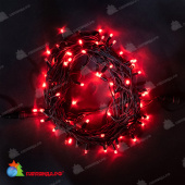 Гирлянда Нить, 10м., 75 LED, Тепло-Белый, без мерцания, с защитным колпачком, черный провод (каучук). 04-5174