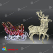 Фигура олени с санями 350х195 см 14-2512